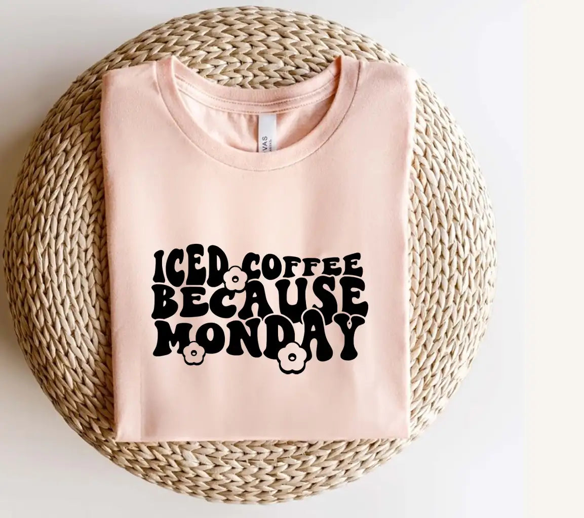 Iced Coffee Because Monday SVG Design SVG