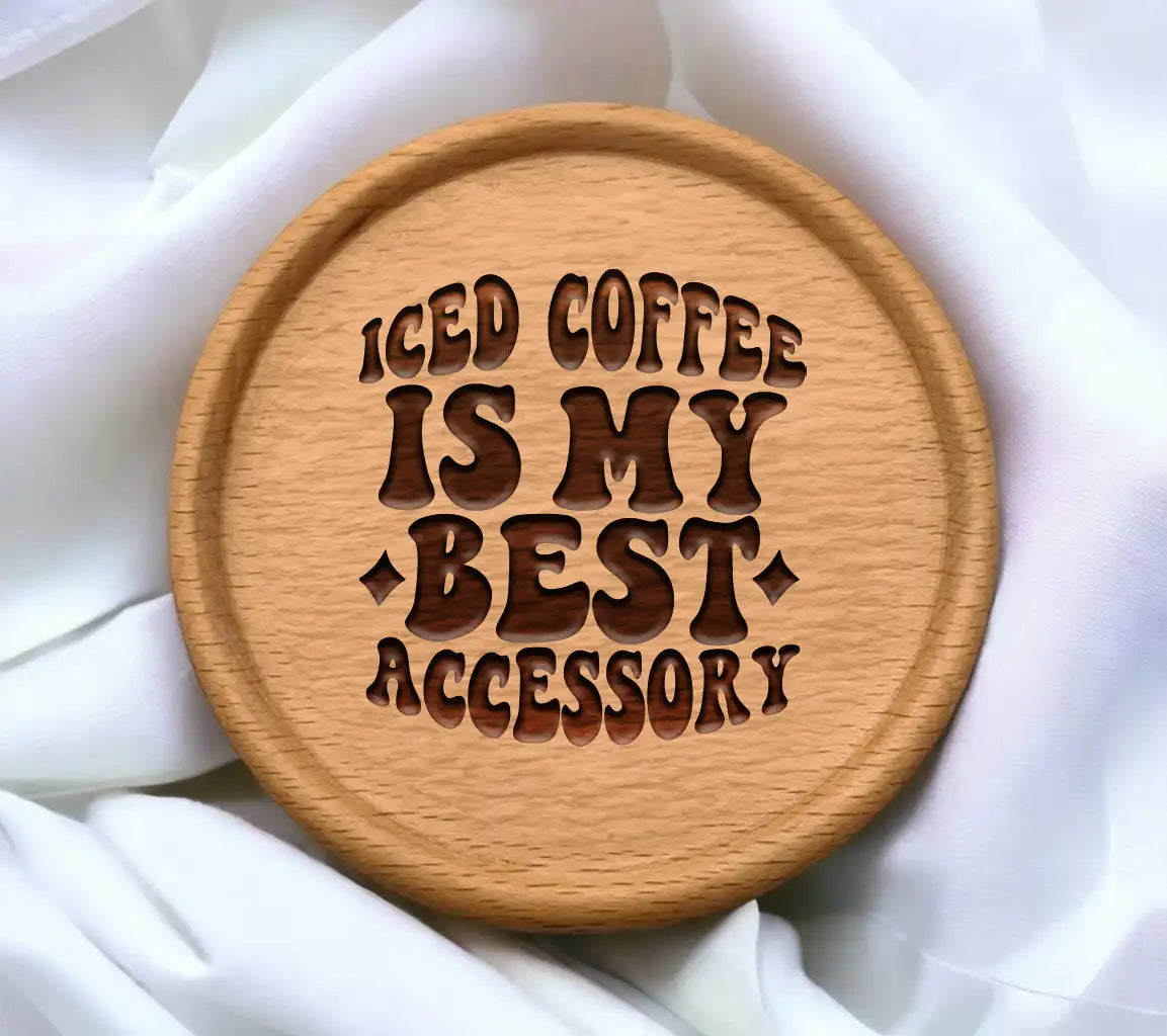 Iced Coffee Is My Best Accessory SVG Design - Huge SVG