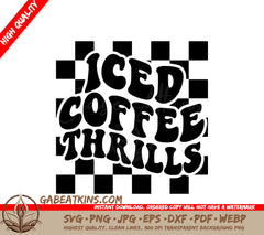  Checkered Iced Coffee Thrills SVG SVG