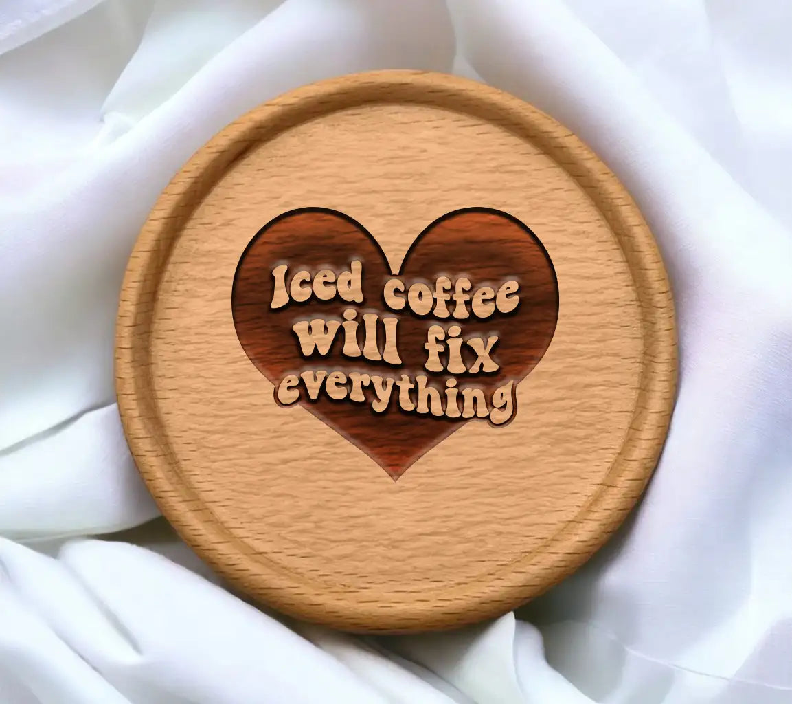 Black Heart Iced Coffee SVG - Will Fix Everything Design SVG