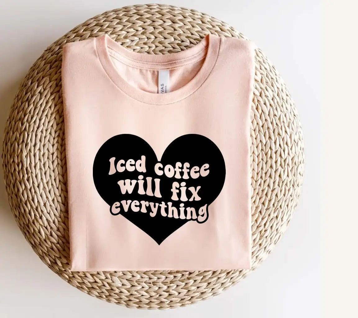 Black Heart Iced Coffee SVG - Will Fix Everything Design SVG