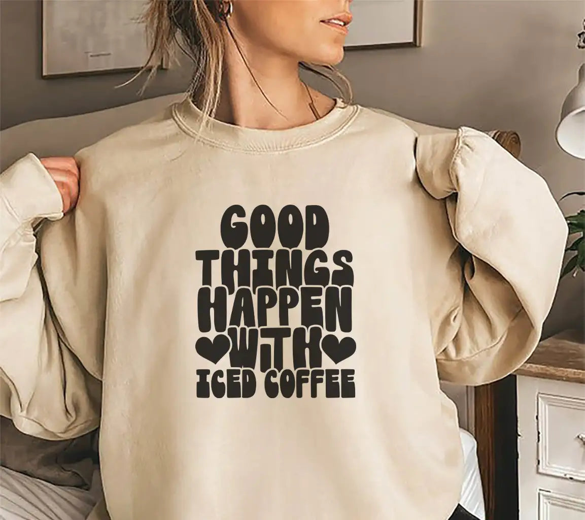 Good Things Happen with Iced Coffee SVG Design SVG