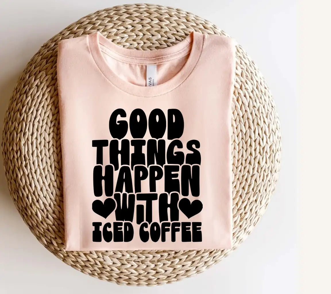 Good Things Happen with Iced Coffee SVG Design SVG