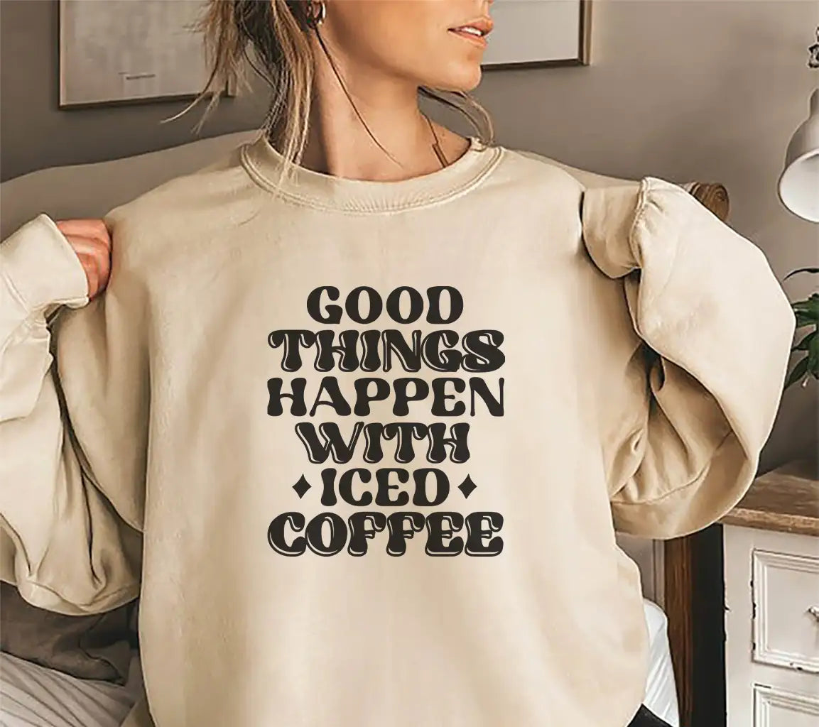 Good Things Happen with Iced Coffee SVG Design SVG