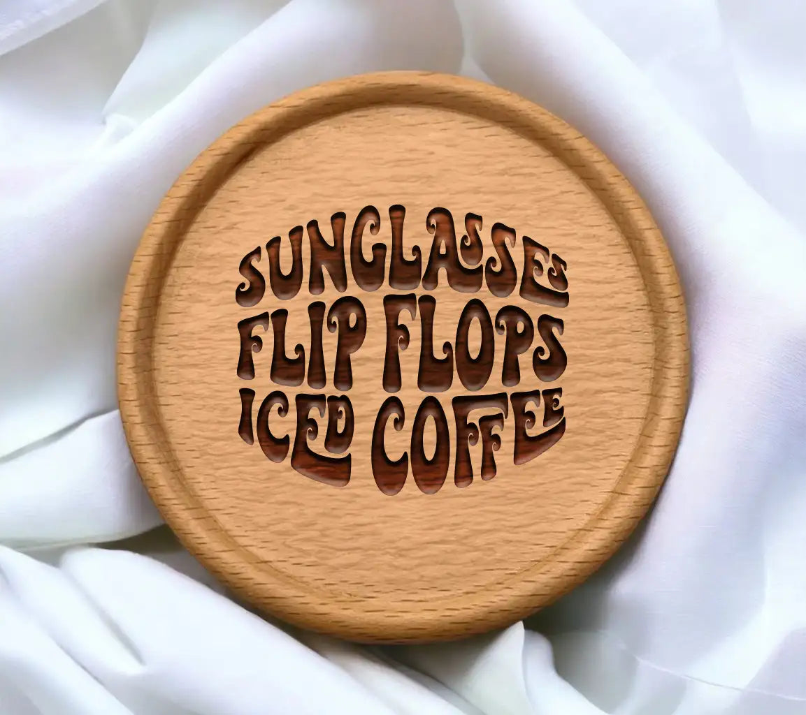  Iced Coffee Sunglasses Flip Flops SVG Design SVG