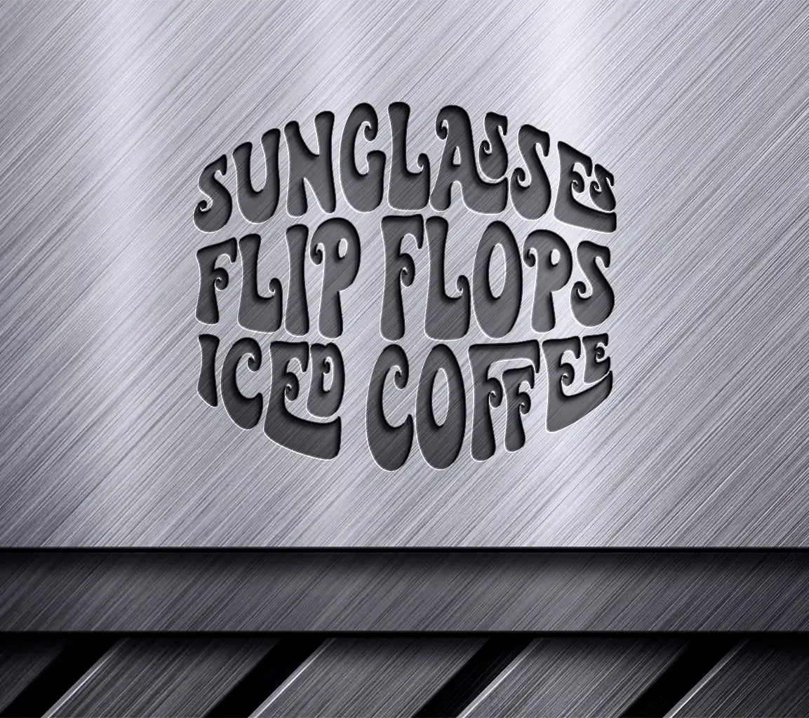  Iced Coffee Sunglasses Flip Flops SVG Design SVG