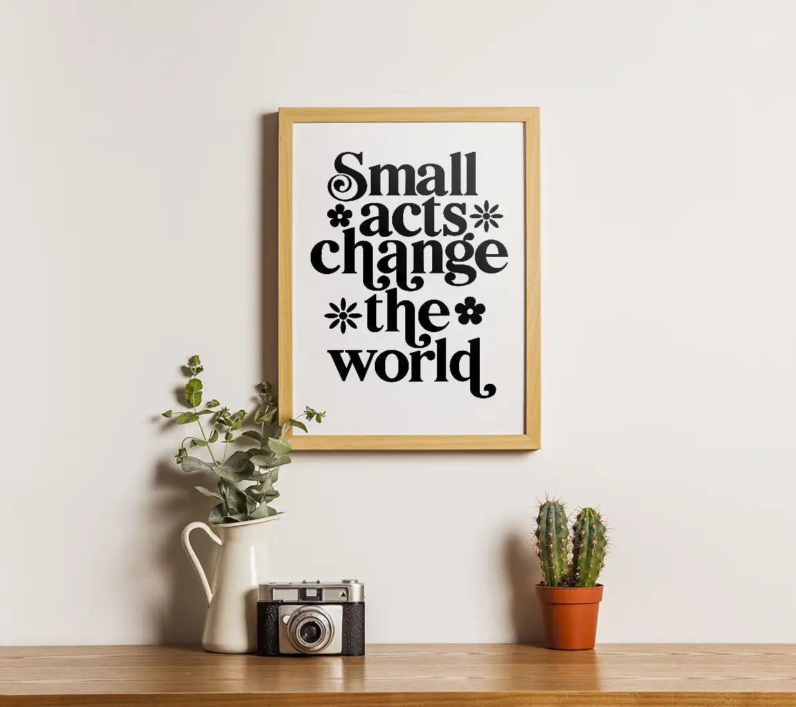 Small Acts Change The World SVG - Kindness Quote Poster Design SVG