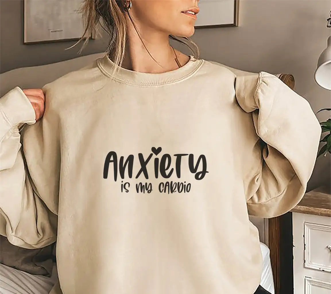  Anxiety Is My Cardio SVG Design - Mental Health Awareness SVG