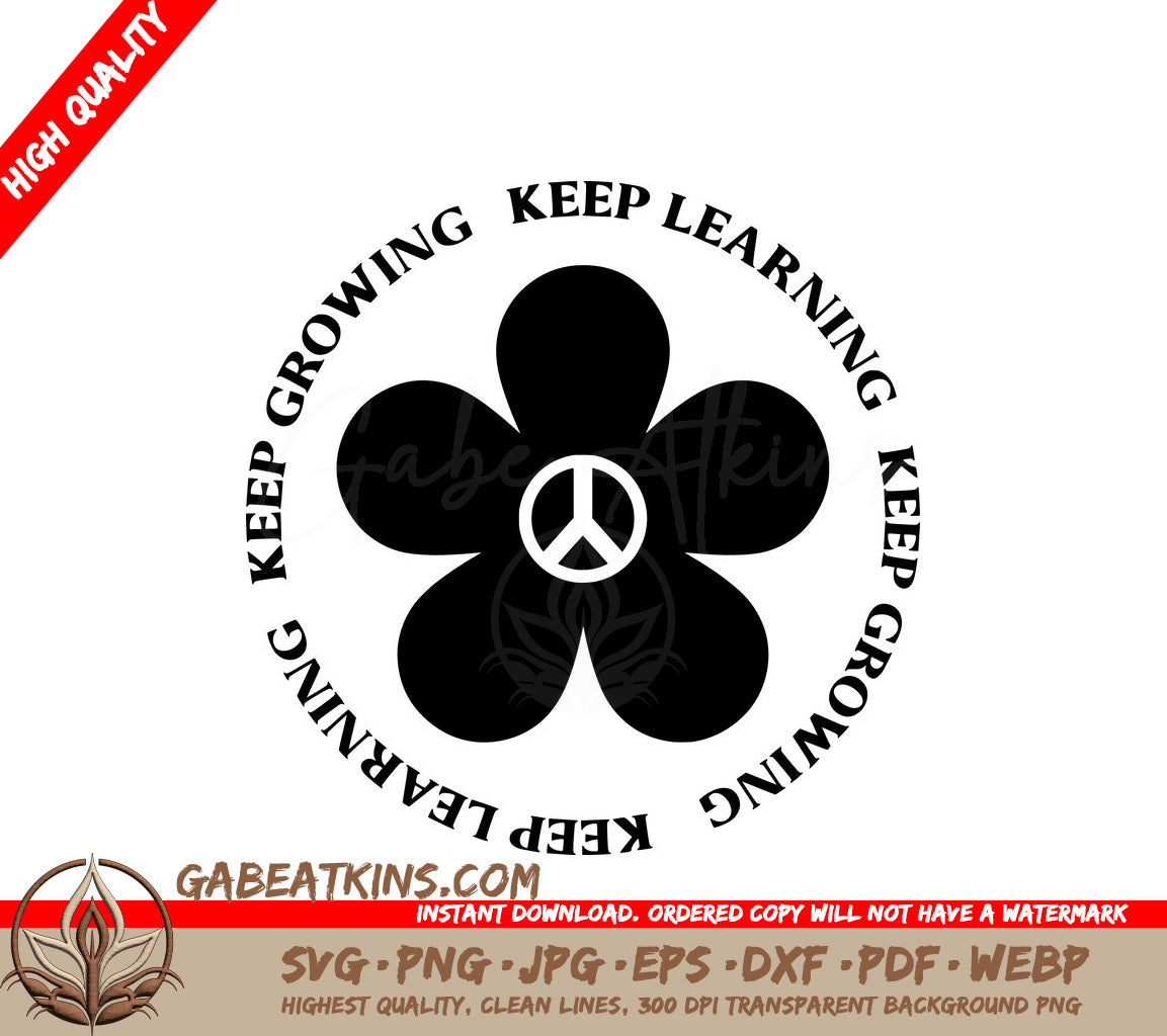  Flower Keep Learning, Keep Growing SVG for Notebooks SVG