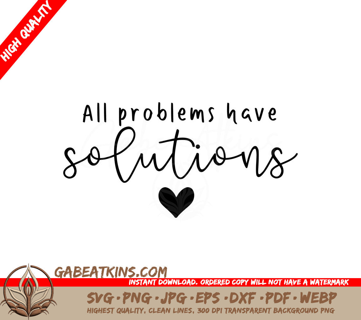 All Problems Have Solutions SVG Poster - Inspirational Design for Small Business Owners SVG