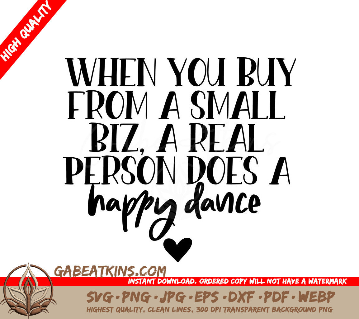 Small Business Happy Dance SVG - Support Local SVG