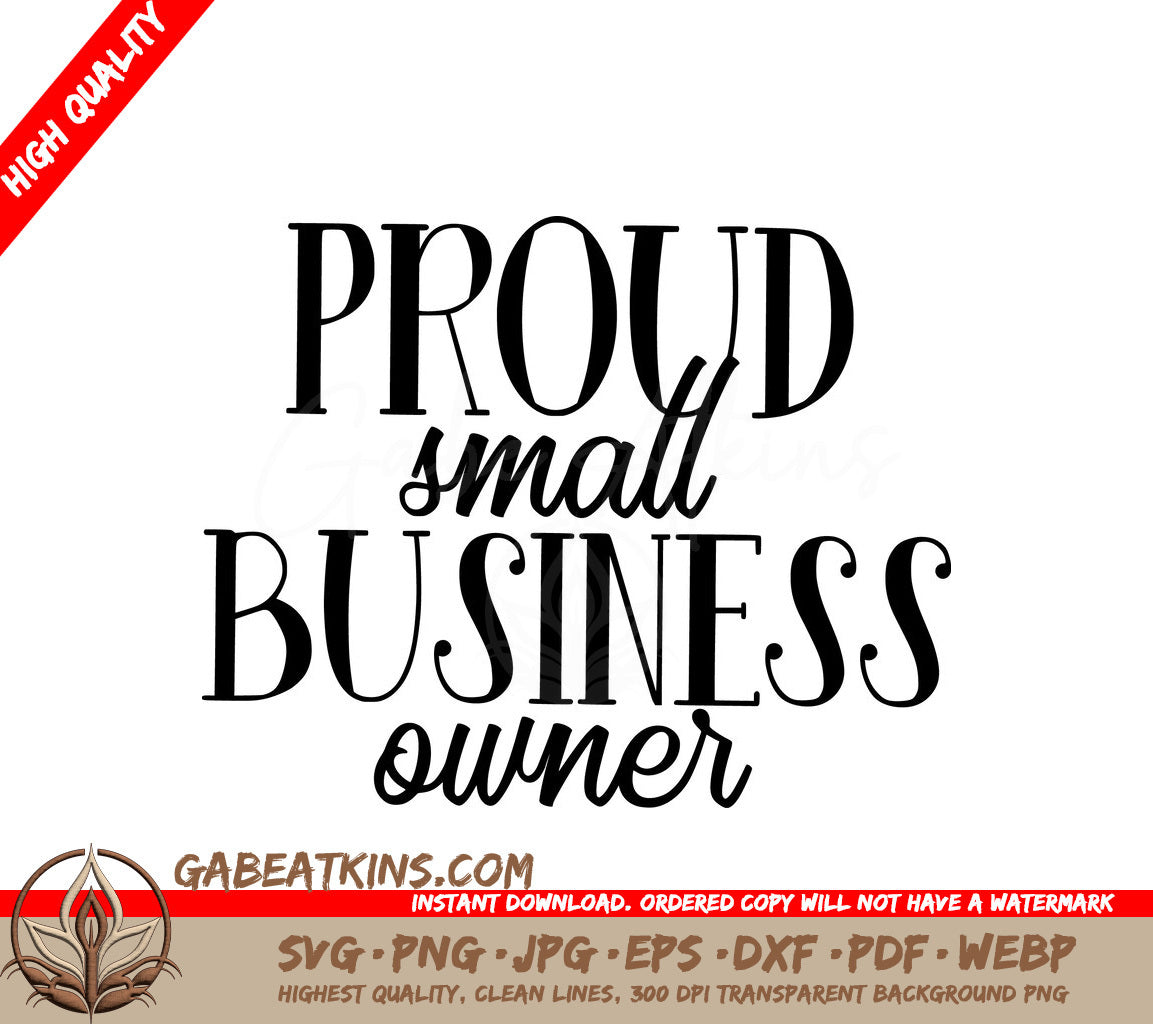 Proud Small Business Owner SVG Cut File SVG