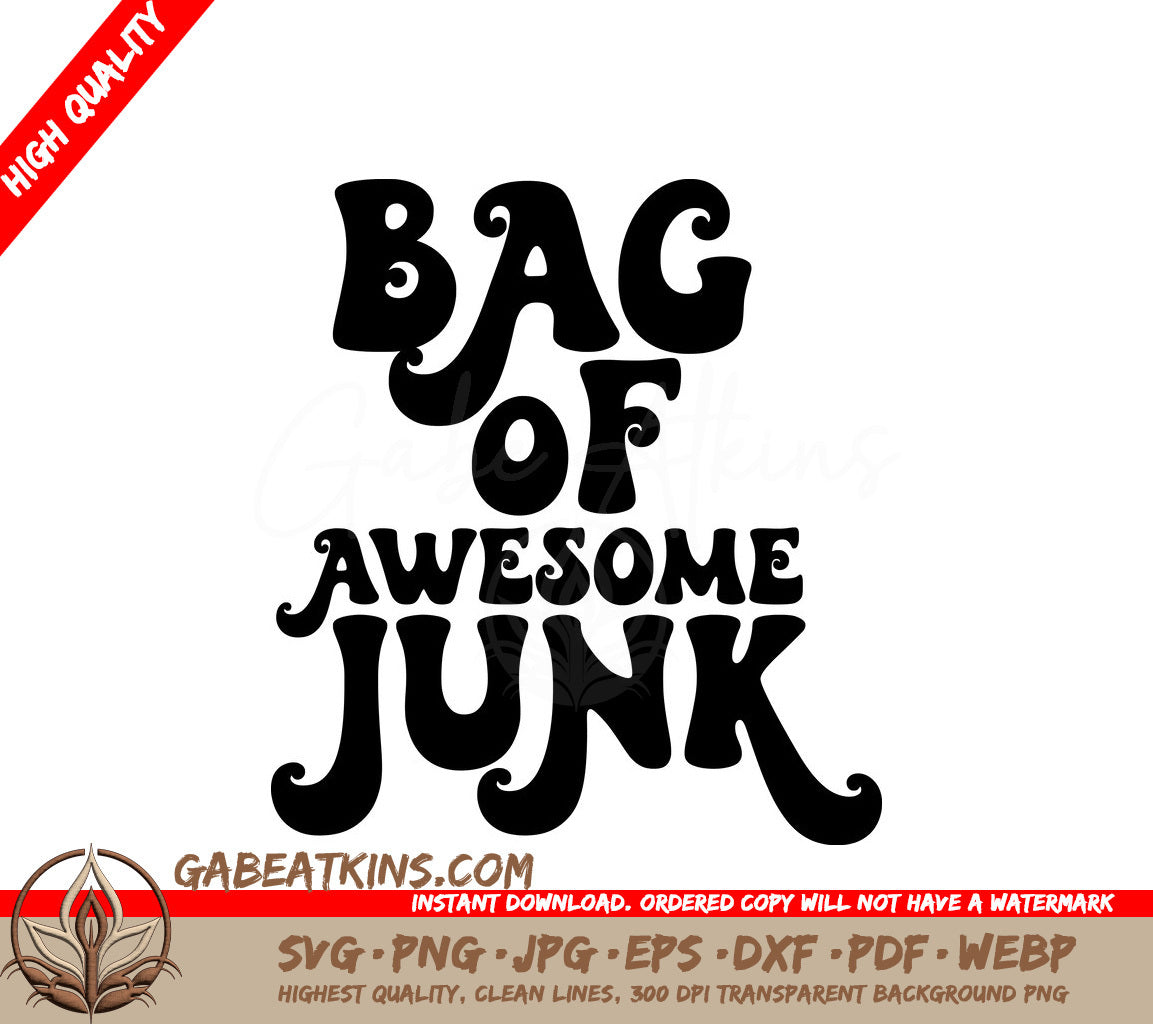  Bag of Awesome Junk SVG Tote Bag Design SVG