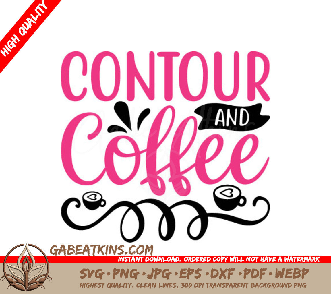 Contour & Coffee Pink & Black SVG Design SVG