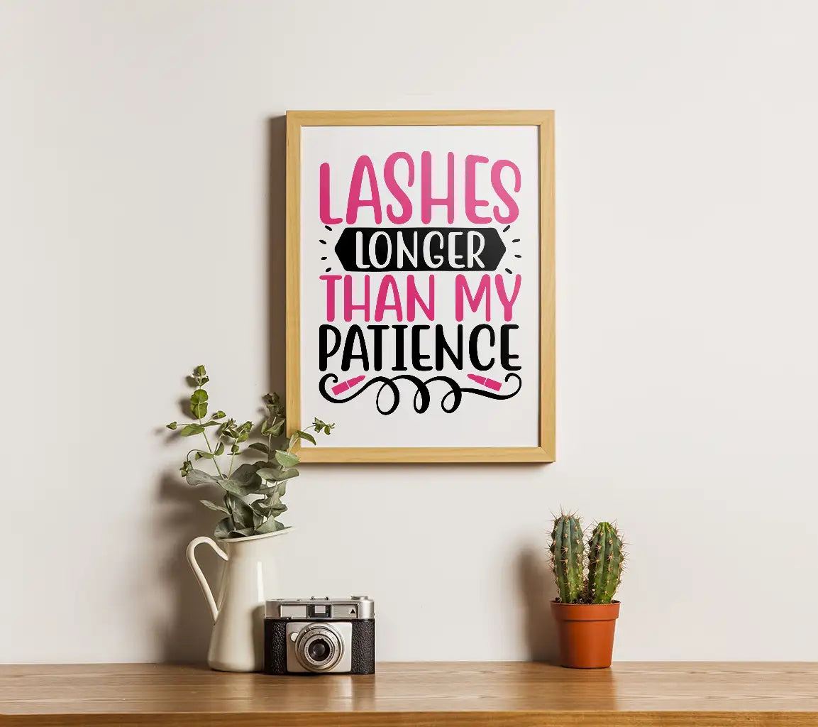 Lashes Longer Than My Patience Pink & Black SVG Design SVG