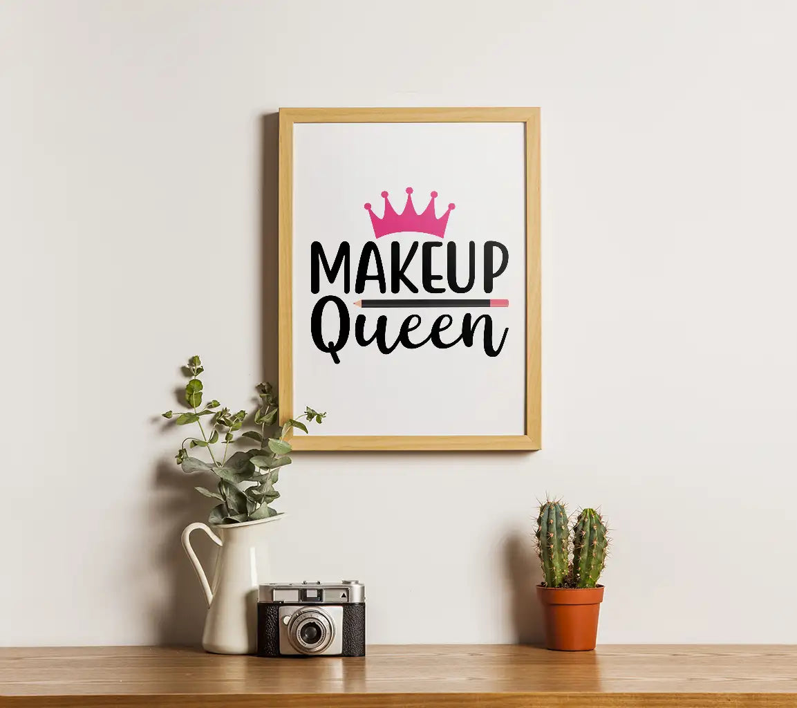 Makeup Queen Crown & Pencil SVG Design SVG