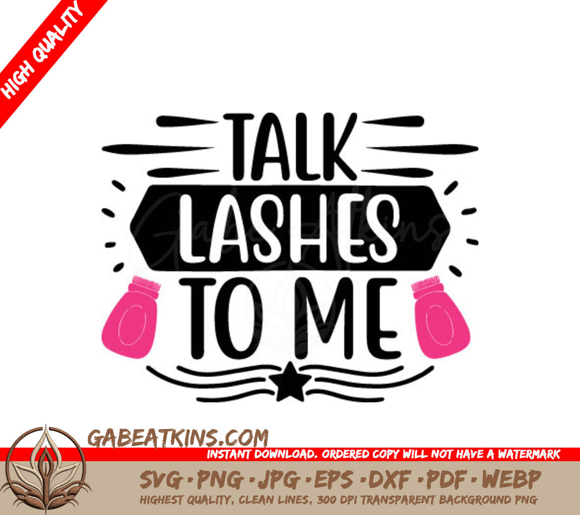 Talk Lashes To Me SVG - Pink Boxing Glove Design Design SVG