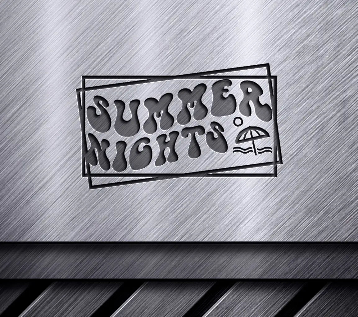 Summer Nights Retro SVG Design - Huge Sign SVG