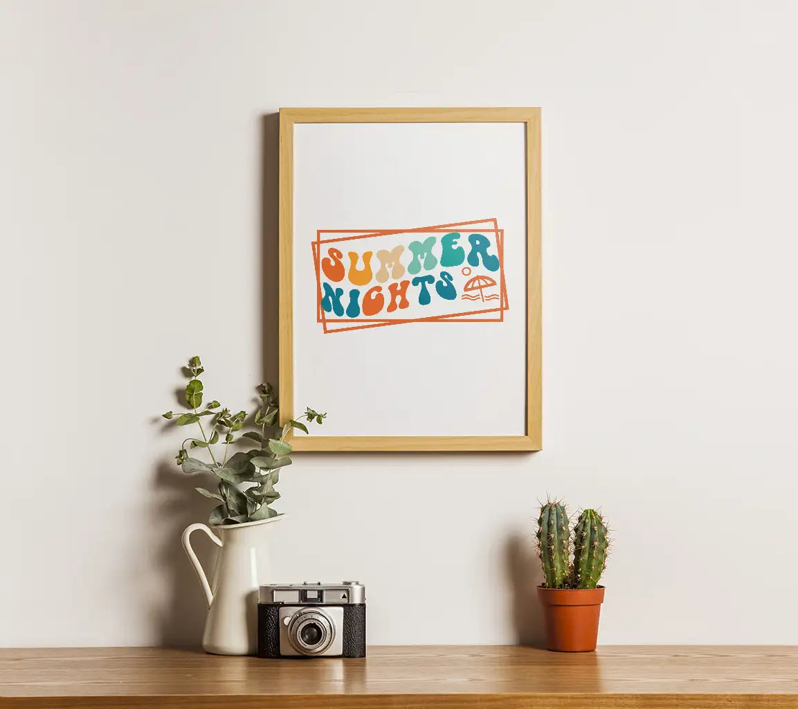 Summer Nights Retro SVG Design - Huge Sign SVG