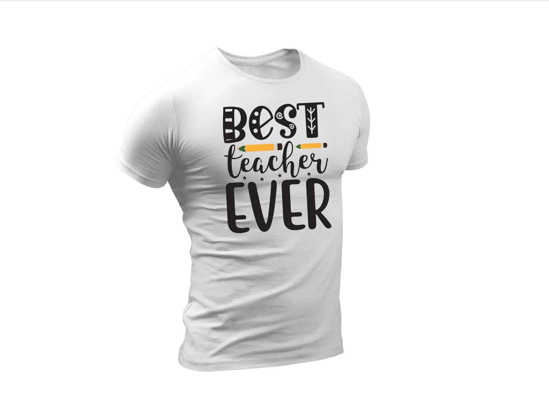 Best Teacher Ever SVG Design with Pencil - School Teacher Appreciation Gift SVG