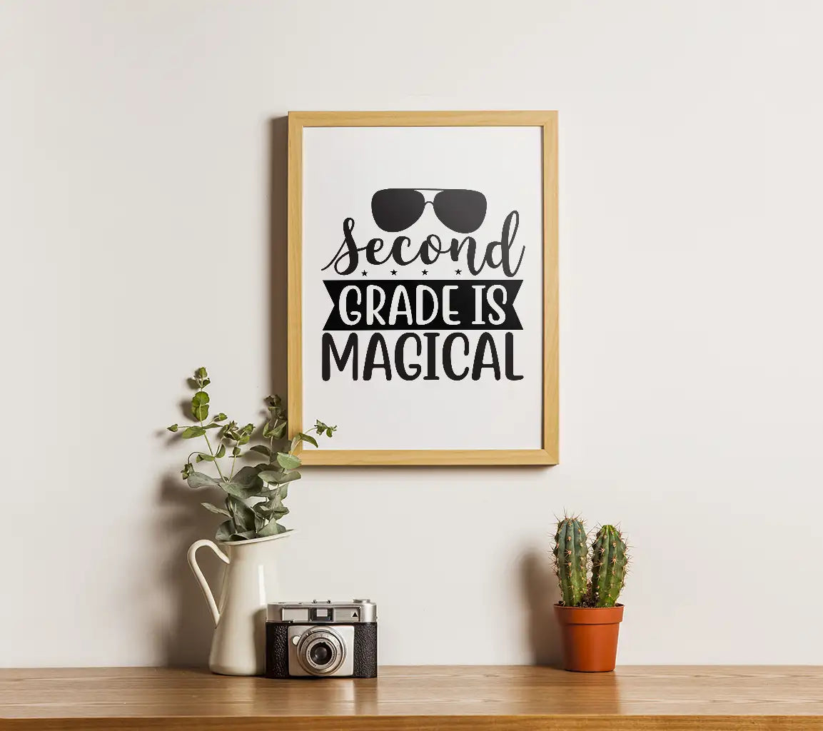 Second Grade is Magical SVG -  Sign with Sunglasses SVG