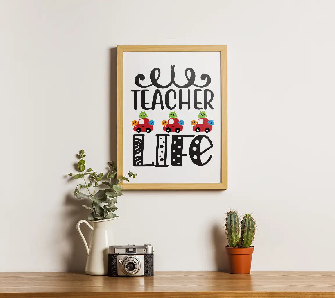 Teacher Life with Monsters on Cars SVG Design SVG