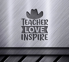 Teacher Love & Inspire SVG Design with Pencil SVG