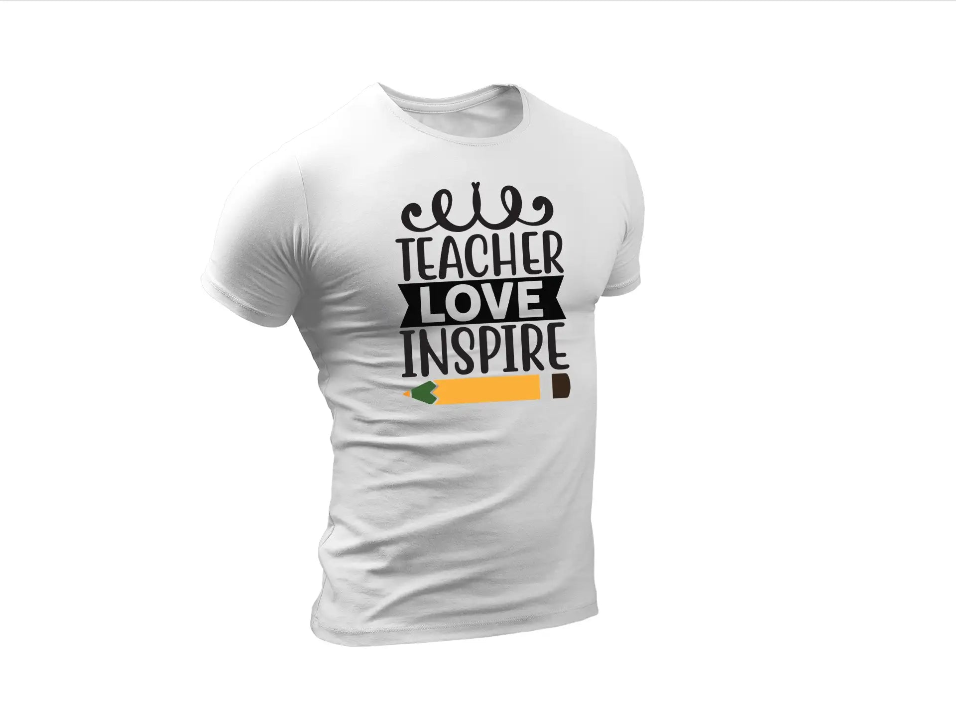 Teacher Love & Inspire SVG Design with Pencil SVG