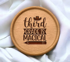 Third Grade Is Magical SVG - Cowboy Hat & Pencil School Design SVG