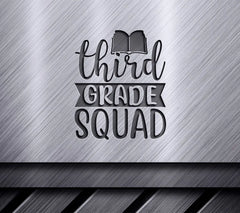 Third Grade Squad SVG Design with Book - School Design SVG