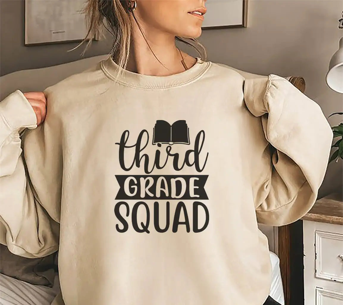 Third Grade Squad SVG Design with Book - School Design SVG