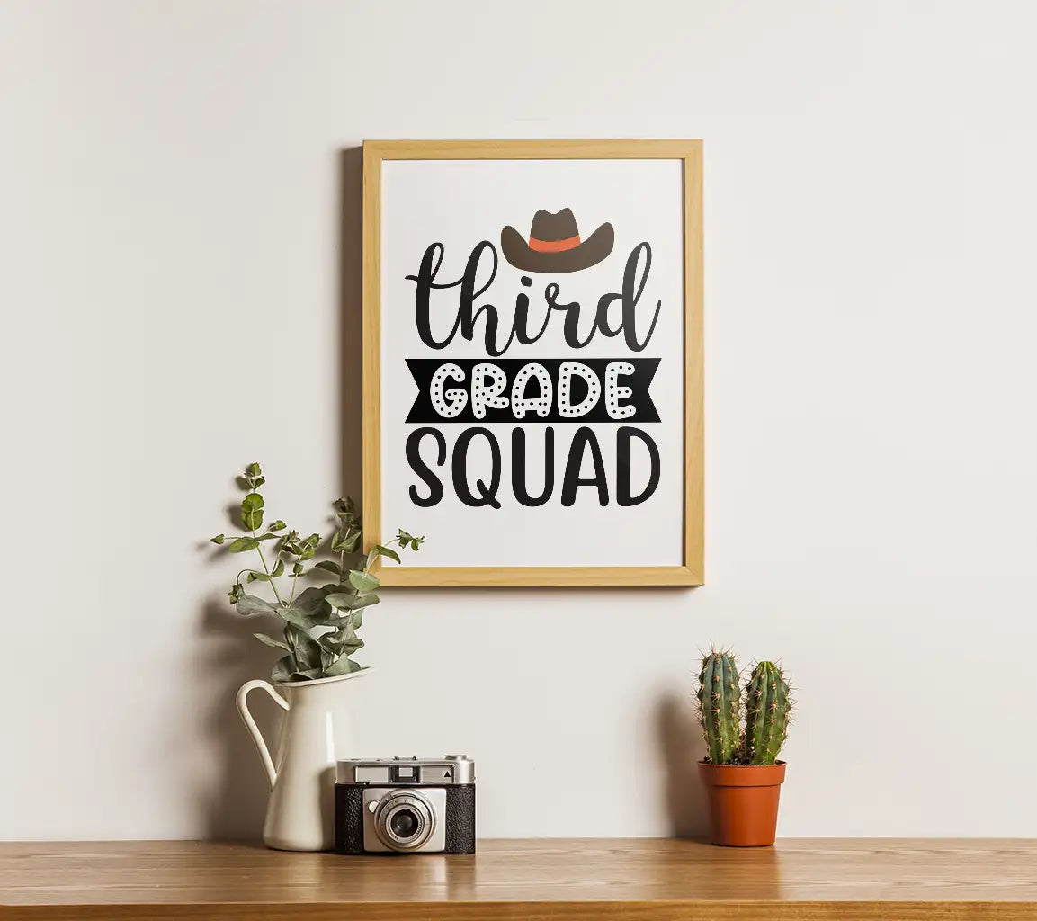 Third Grade Squad Cowboy Hat SVG - School Design SVG