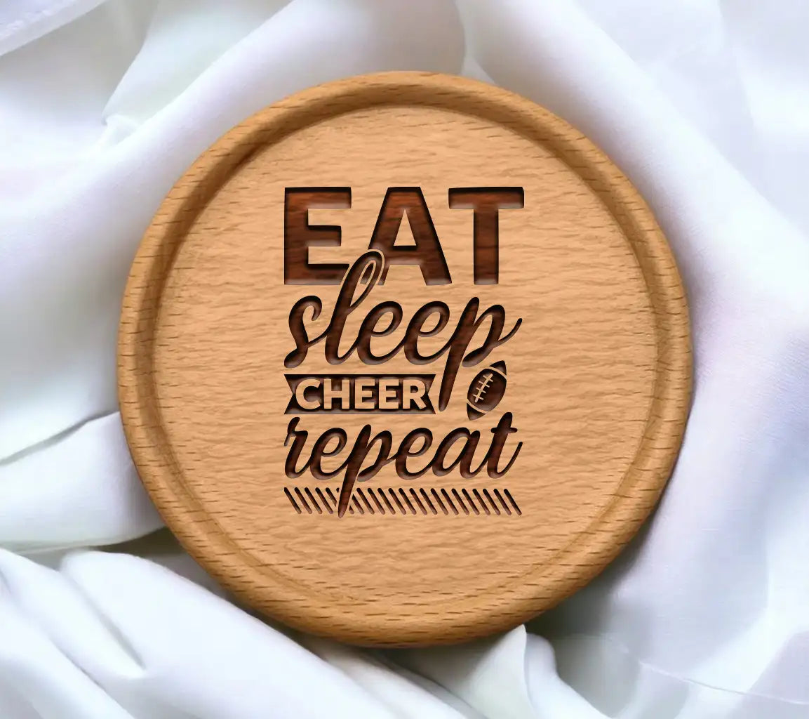 Eat Sleep Cheer Repeat SVG - Huge Sports Design SVG