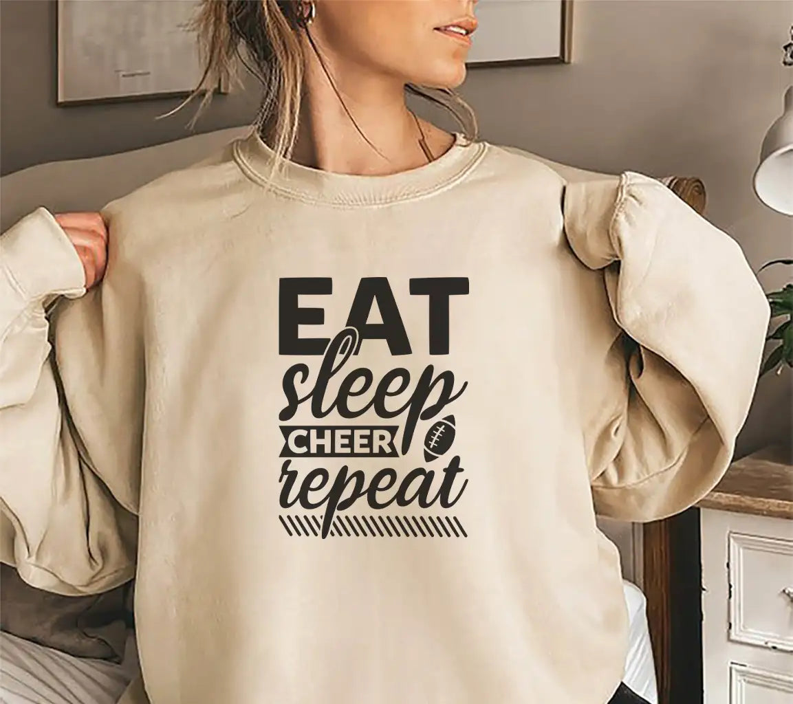 Eat Sleep Cheer Repeat SVG - Huge Sports Design SVG