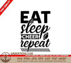 Eat Sleep Cheer Repeat SVG - Huge Sports Design SVG