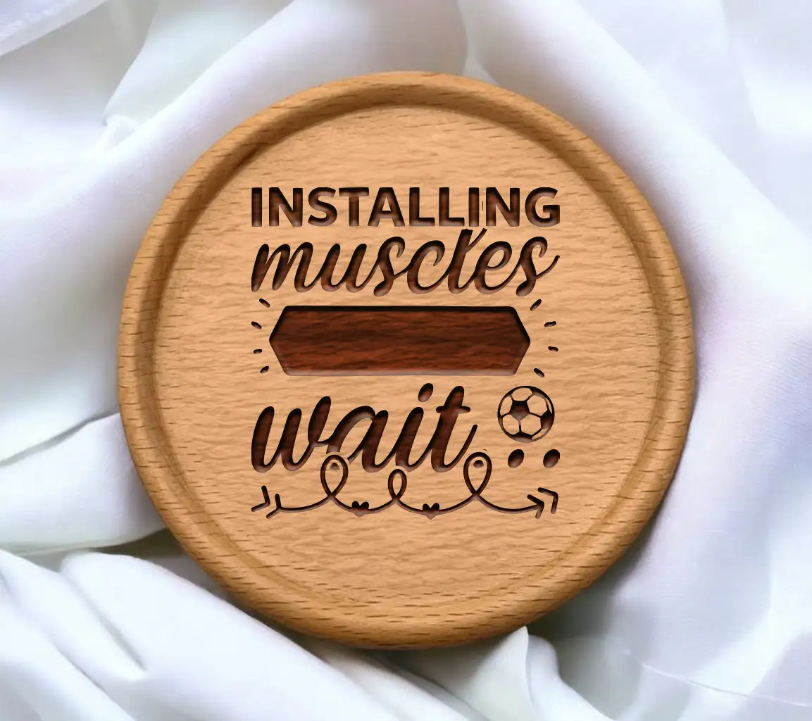 Installing Muscles Please Wait SVG - Funny Gym & Fitness Design SVG