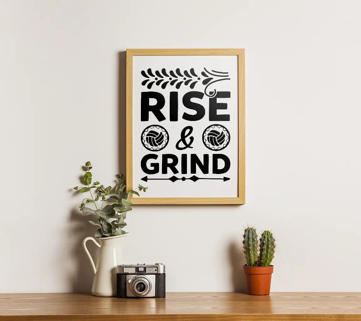 Rise & Grind SVG Design -  Sports Poster SVG