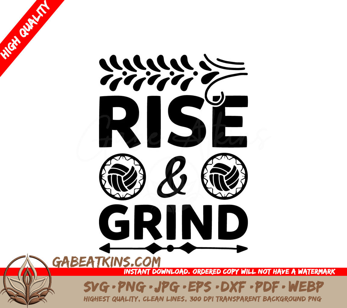 Rise & Grind SVG Design -  Sports Poster SVG