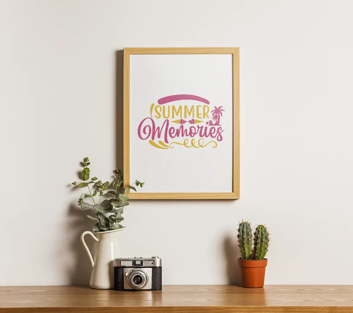 Summer Memories Pink & Yellow SVG Design Design SVG