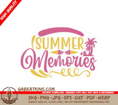 Summer Memories Pink & Yellow SVG Design Design SVG