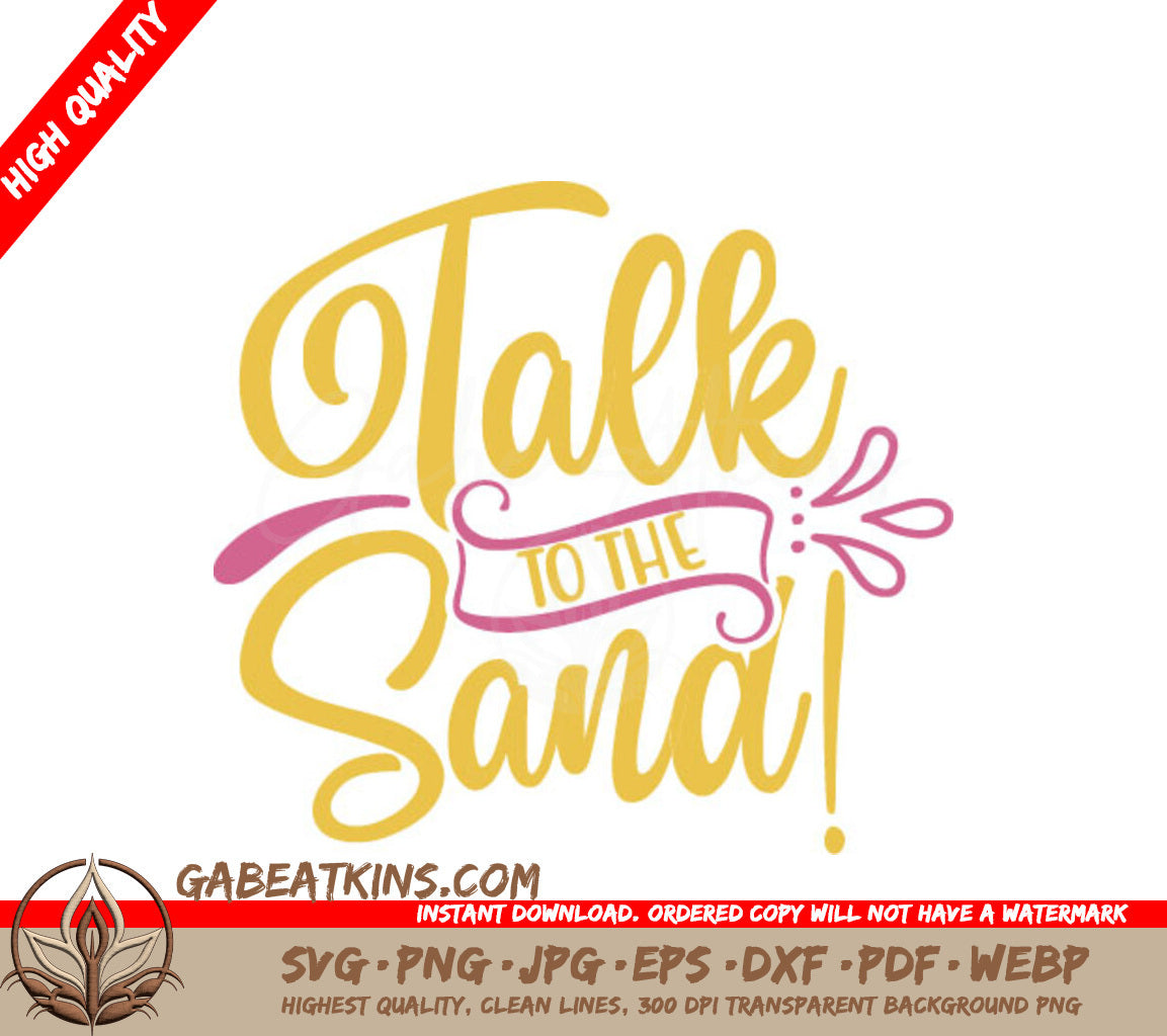 Talk to the Sand SVG - Yellow & Pink Summer Design Design SVG