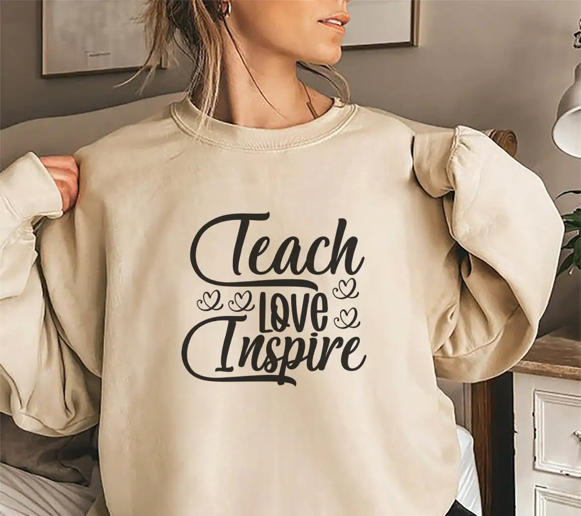  Teach Love Inspire SVG Cut File - Teacher Wall Decor SVG