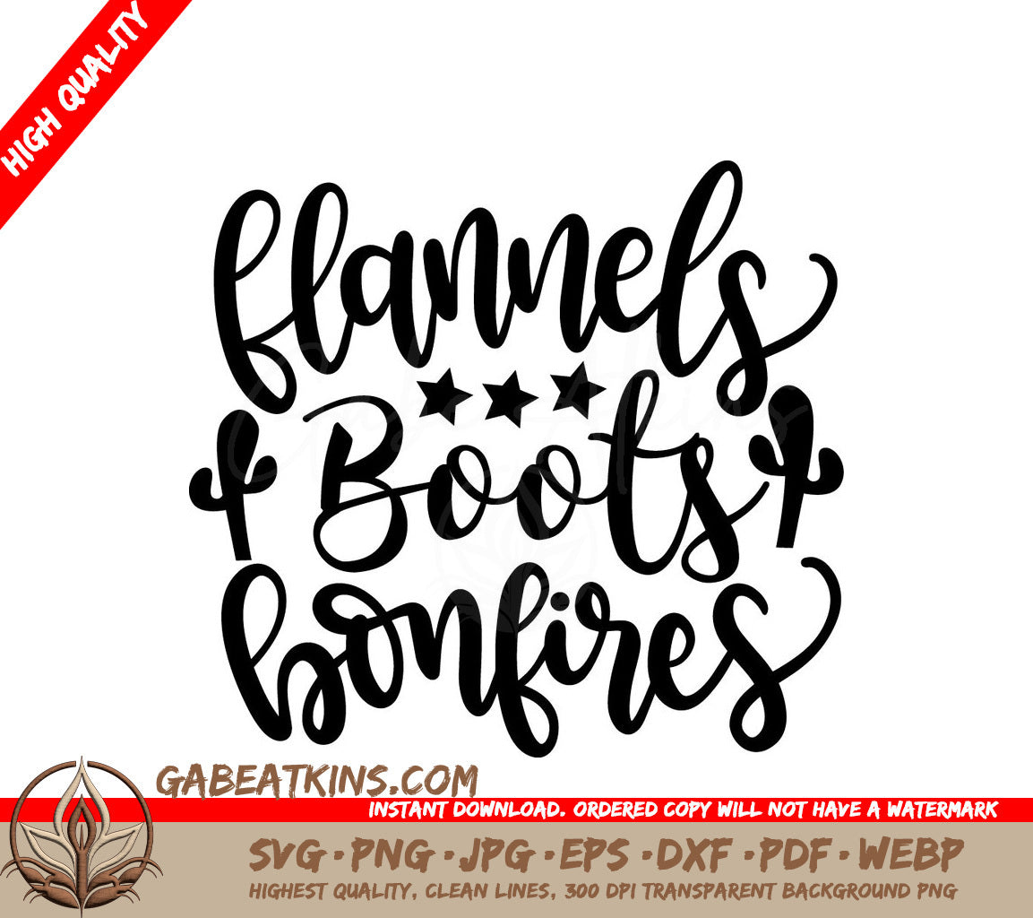  Flannels Boots Bonfires SVG - Western Design SVG