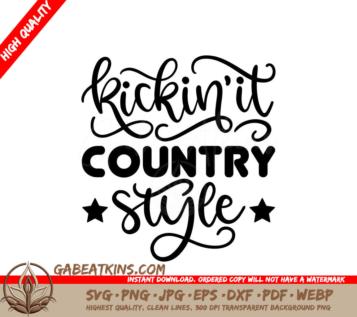 Kickin It Country Style  SVG Sign SVG