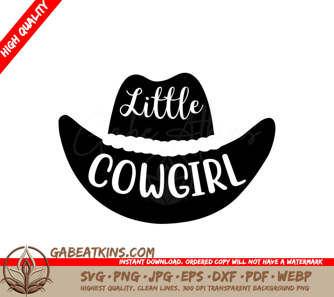 Little Cowgirl Black Cowboy Hat SVG Cut File SVG