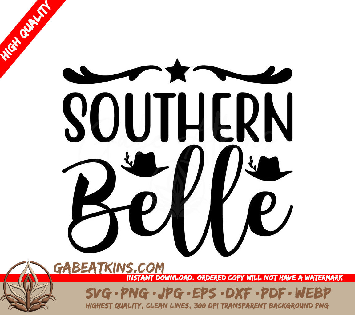 Southern Belle SVG Cut File -  Sign Design SVG