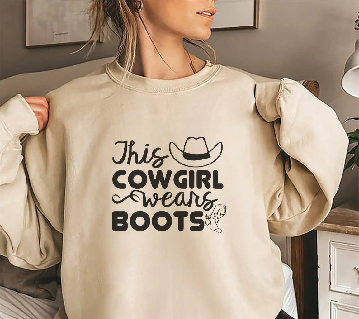 This Cowgirl Wears Boots SVG -  Western Sign Design SVG