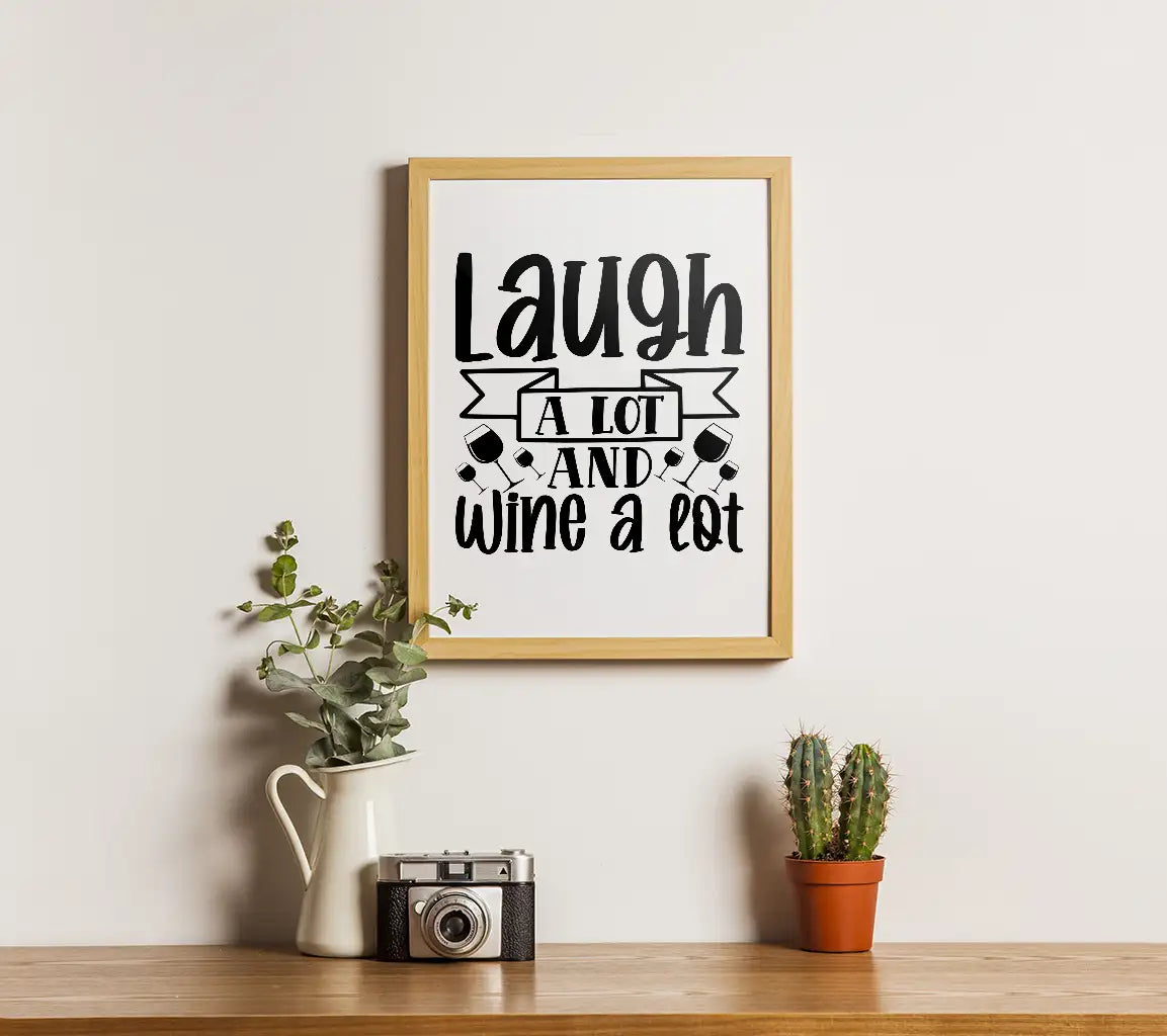 Laugh & Wine SVG - Huge Wine Bag Design SVG