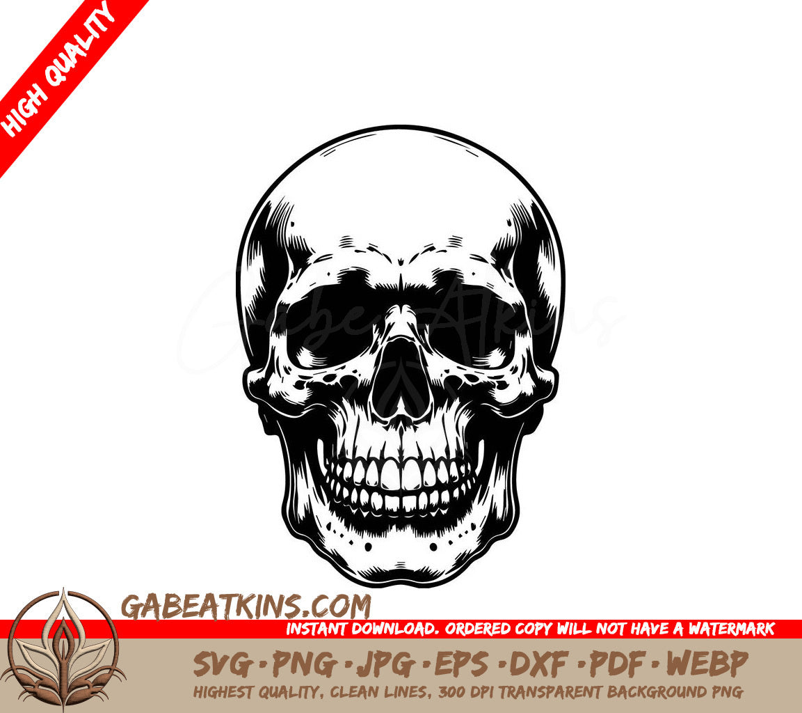  Human Skull SVG Drawing - Vector Illustration SVG