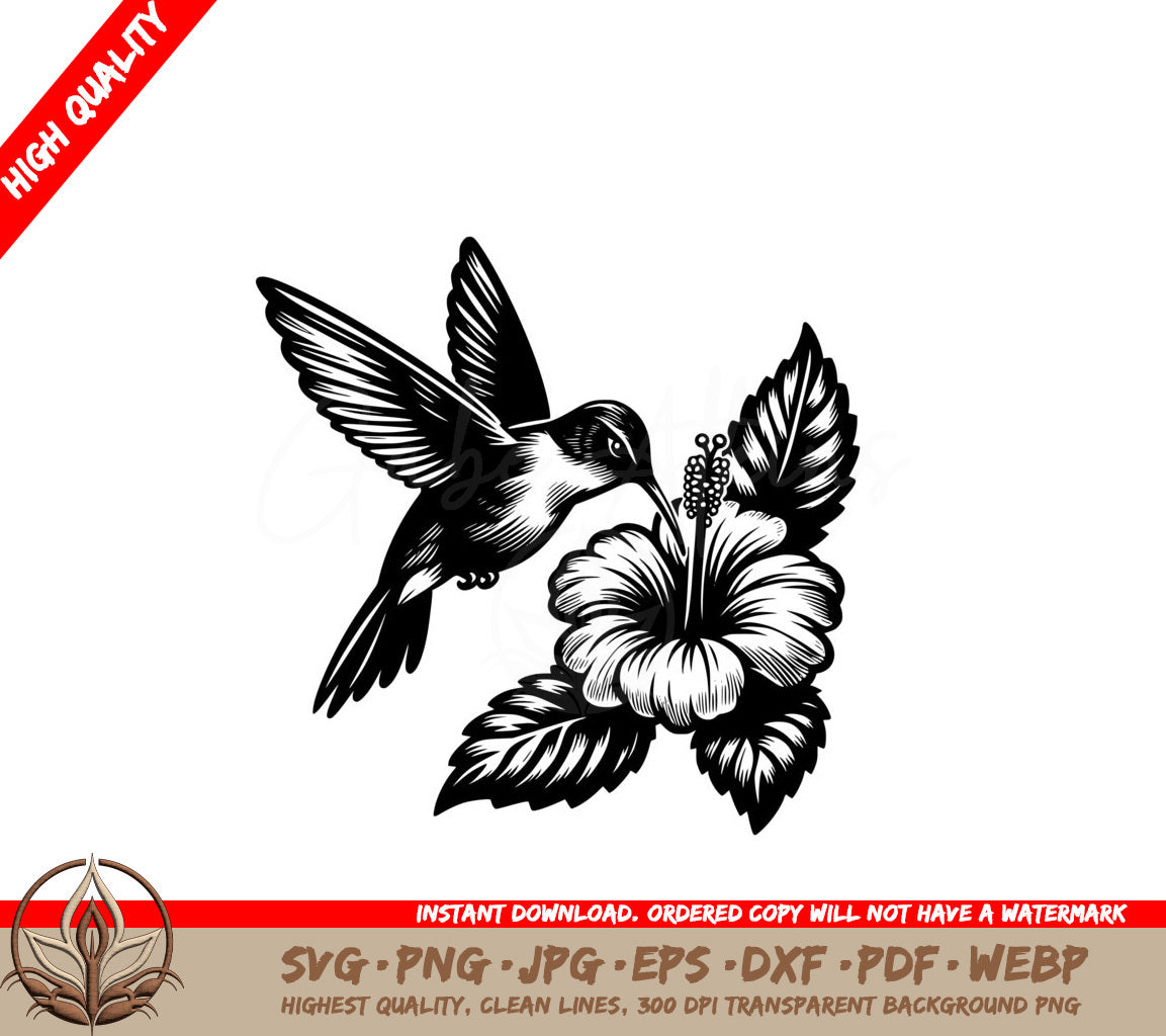 Hummingbirds Floral Joy SVG Digital Product